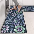 thumbnail image 2 of Kitchen Rugs Sets Of 2,Pioneer Flower Floral Print Pattern Anti Fatigue Kitchen Mat Rugs Non Slip Washable,Decorative Kitchen Floor Mats for Kitchen,Sink,Laundry,17"x47"+17"x47", 2 of 5