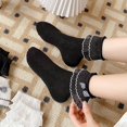 thumbnail image 6 of YooGuoGuo Womens Ankle Socks Lace Ruffle Frilly Cotton Cute Princess Ankle Dress Socks for Girl 2 Pack, 6 of 8