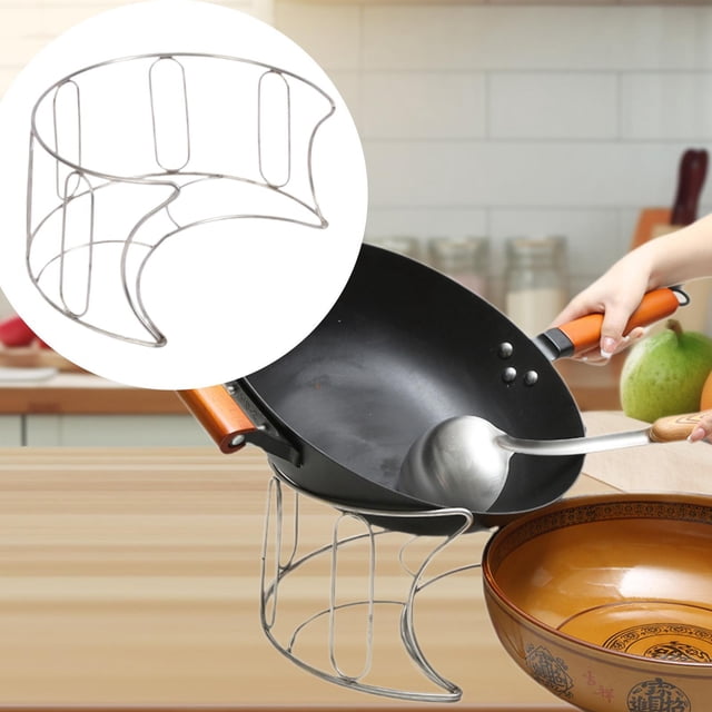 Protector de estante para Wok, soporte para Wok antideslizante portátil, soporte para olla de leche para acampar, barbacoas, picnics, fogatas, senderi