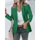 thumbnail image 2 of Blazer Cicy Bell para mujer, casual, frente abierto, manga larga, verde, 2 of 6