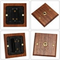 thumbnail image 4 of 86 Type Solid Wood Panel Switch Wall Light Retro Brass Toggle Switch Wood Grain Electrical Switch Socket 1- Switch, 4 of 8