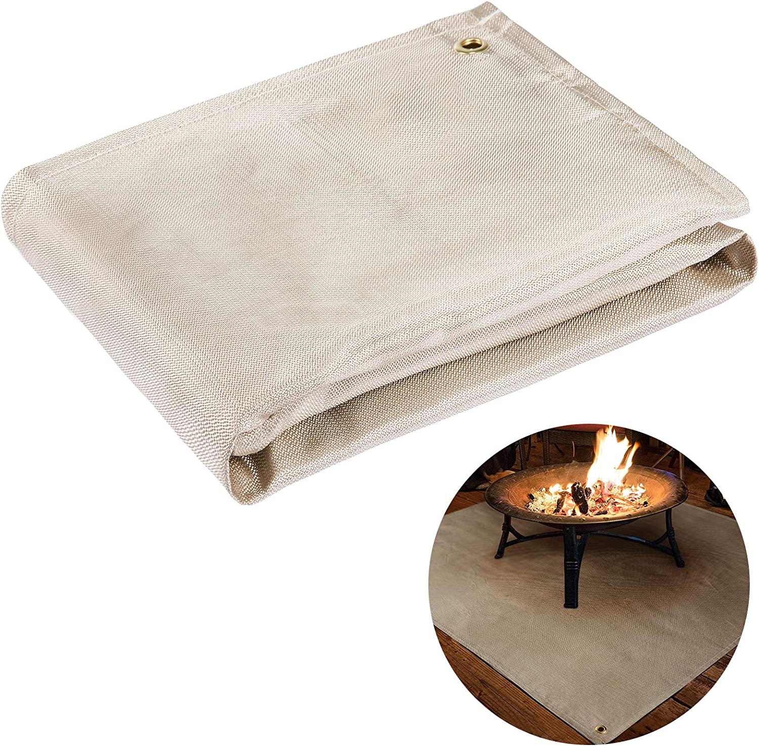 39''× 39'' Fire Pit Mat Fireproof Stove Grill Mats Blanket for Wood