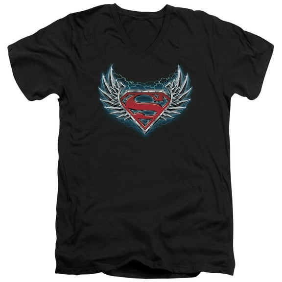 Superman - Steel Wings Logo - Slim Fit V Neck Shirt - Medium
