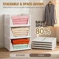 thumbnail image 3 of Taimasi 5 Pack Stackable Closet Storage Basket, Multifunctional Foldable Closet Organizer for Kitchen Bathroom Laundry Room Wardrobe Storage, Space-Saving Clothes Storage Drawer Organizer, White, 3 of 7