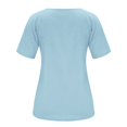 thumbnail image 7 of Women's Short Sleeve T-shirt Women'S 3/4 Sleeve Shirts V Neck Loose Fitting Tops Casual Solid Color Tshirts Trendy Basic Tunic Summer Ladies Tops,Blue Women's Short sleeve T-shirt M, 7 of 7