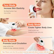 3 in 1 Body Sculpting Machine, Face and Body Massager with 3 Modes, 4 Heat Levels, Handheld Heated Massage Tool for Face, Neck, with 2 Suction Cups