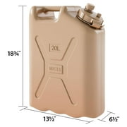 Scepter Lightweight BPA 5 Gallon 20 Liter Water Storage Container, Sand