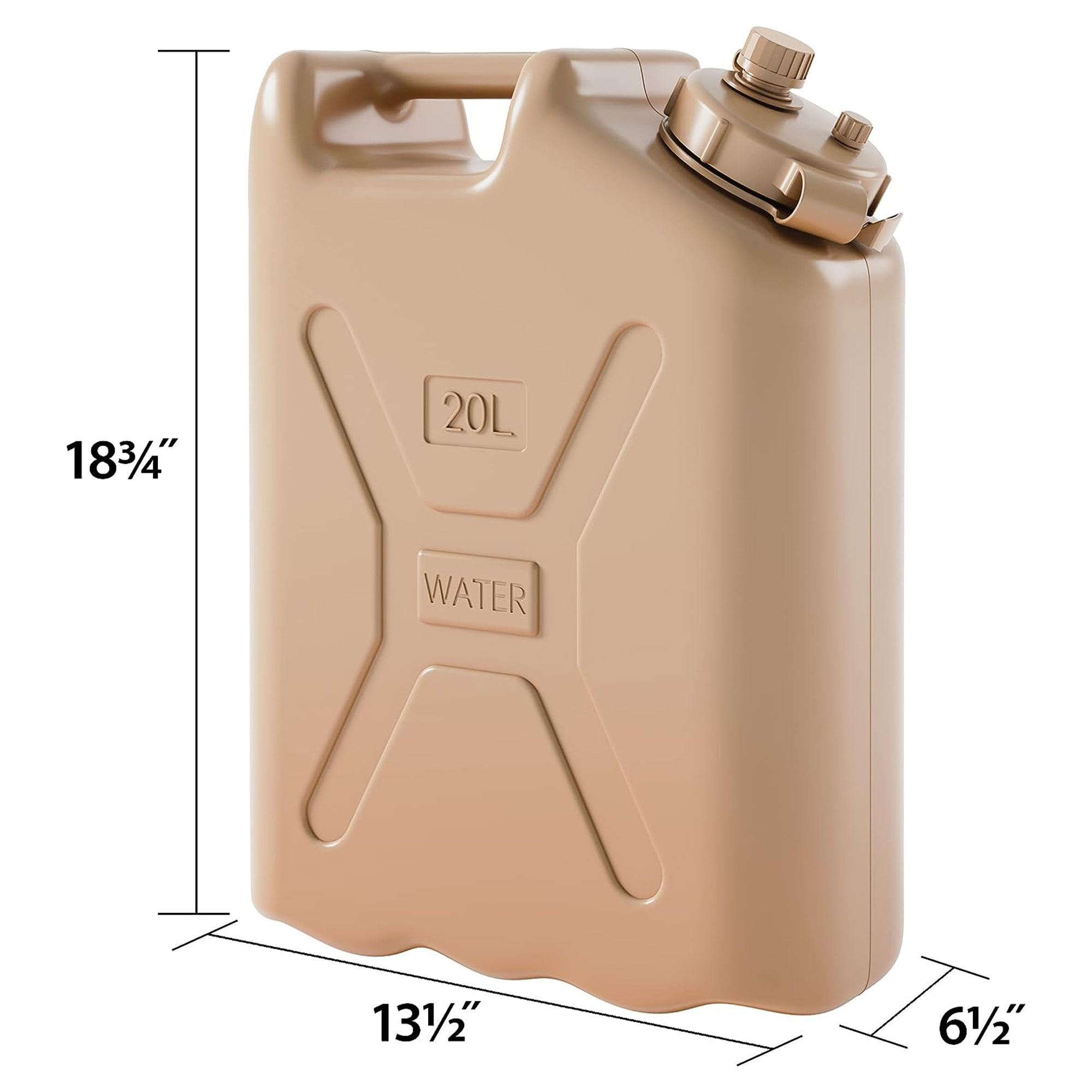 Scepter Lightweight BPA 5 Gallon 20 Liter Water Storage Container, Sand - image 2 of 12