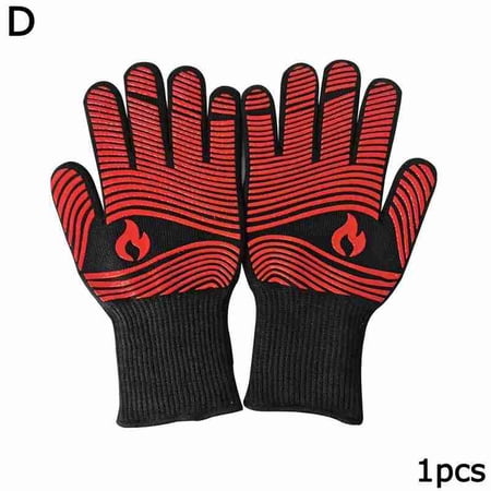 1 *BBQ Grilling Cooking Gloves Extreme Heat Resistant I4B5 Oven W0I1 Tools Gloves O1G2