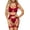 Burgundy, variant on 4Pcs Garter Set, Underwire Racerback, Floral Lace Bra and Panty Sets with Underwire, Red, XL