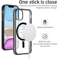 thumbnail image 3 of for iPhone 11 Magnetic Case, Built in Magnets Compatible with MagSafe, Clear Hard PC Back Cover + Soft TPU Frame Slim Bumper Case for iPhone 11 （6.1"）, Clear Black, 3 of 13