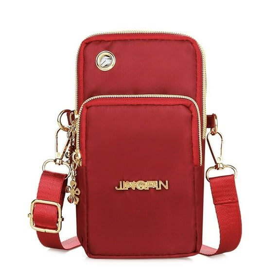 Women 3 Layer Wallet With Headphone Plug Outdoors Shoulder Bag Coin Purse Phone Crossbody Bags Cell Phone Pouch 01