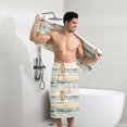 thumbnail image 6 of Colevkie Men's Wearable Bath Skirt & Towel 2 Pieces Bath Wrap Set Soft Absorbent Beach Towel Bath Towel Polyester with Pocket Portable Home Sauna Hotel Printed Beach Pattern, 6 of 7