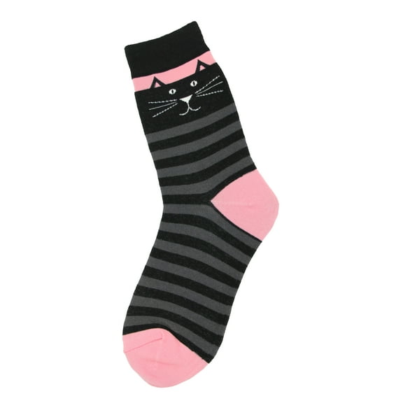 Foot Traffic 44002493 Black Kitty Womens Socks - Pack of 3