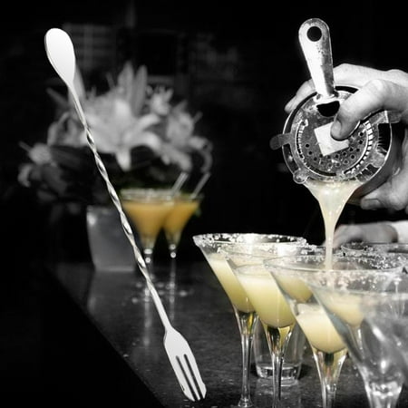 

Kitchen Decor Spoon Double-headed Bar Stirring Stainless Cocktail Mixing Fork Steel Kitchen Gadgets