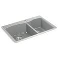 thumbnail image 6 of Kohler 28002-1-CM1 33 in. Top Undermount Double Bowl Kitchen Sink - Matte Black, 6 of 7