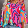 thumbnail image 4 of Pntutb Mujer Suelta Casual Manga Tres Cuartos Cuello Redondo Blusa Camiseta Túnica tops Pntutb Pntutb-5197, 4 of 5