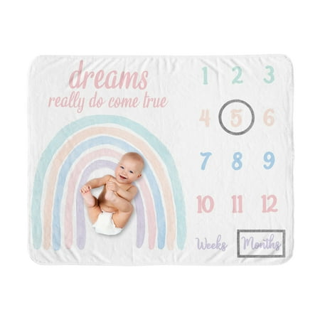 UPC: 0846480087250 | Rainbow Milestone Baby Blanket by Sweet Jojo Designs