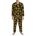 thumbnail image 3 of Yiaed Sunflowers Print Men’s Pajamas Set - Long Sleeve Button Down Sleep Shirt and Pajama Bottoms Sleepwear Set Mens Pjs Sets Men's Pajama Bottoms-, 3 of 7