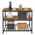 thumbnail image 2 of GloryStar Multi-Use Kitchen Island, Heavy-Duty Metal Frame with 3-Tier Open Storage for Dining Room or Office, 2 of 7