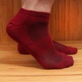 thumbnail image 3 of Men's Rayon from Bamboo Fiber Colored Sports Superior Wicking Athletic Ankle Socks - Maroon - 2 Pairs - Size 10-14, 3 of 4
