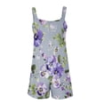 thumbnail image 4 of Puntoco Pantalones cortos de algodón para mujer, mono corto informal de verano con tirantes y cremallera estampada para mujer, 4 of 5