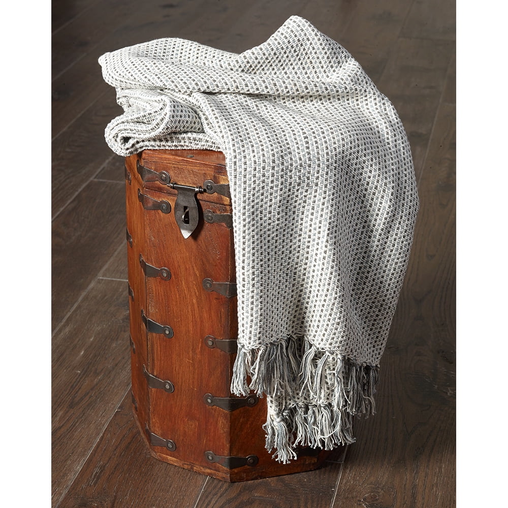 LR Home Simple Stripes Grey 50" x 60" Cotton Throw Blanket Walmart