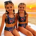 thumbnail image 3 of Grblisyd 4th of July Girl's 2 Piece Swimsuit Set American Flag Cute Bathing Suit Scoop Neck Independence Day Bikini Sets, 3 of 6
