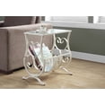 thumbnail image 1 of Mesa decorativa Monarch Specialties metal blanco antiguo con vidrio templado I 3312, 1 of 2