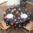 thumbnail image 3 of Pioneer Flower Floral Print Pattern Round Tablecloth 60"x60",Wrinkle Wipeable Table Cloth for Kitchen Dining Room Picnic Patio Party, 3 of 6
