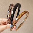 thumbnail image 5 of FENOHREFE Stylish Leopards Pattern Headband Elegant Resins Hair Hoop Casual Wear Hairband for Ladies and Teens, 5 of 7