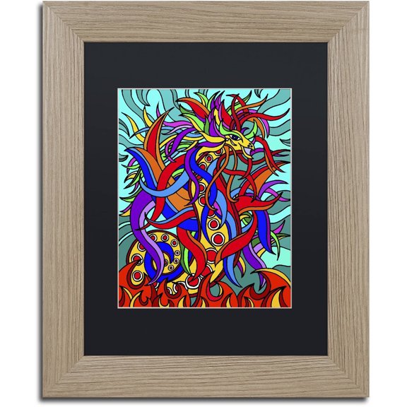 Trademark Fine Art "Devon the Dragon Alive" Canvas Art by Kathy G. Ahrens, Black Matte, Birch Frame