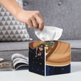 thumbnail image 6 of Naloa Ocean Scene with Noah's Ark Tissue Box CoverLeather Tissue Holder Square Facial Tissue Case Facial Paper Organizer Dispenser for Bathroom, Vanity Countertop, Tabletop, Car, 6 of 8