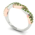 thumbnail image 2 of 0.495 ctw Wedding Band for Women - 18K Rose/White Gold Natural Peridot Stackable Eternity Ring, 2 of 6