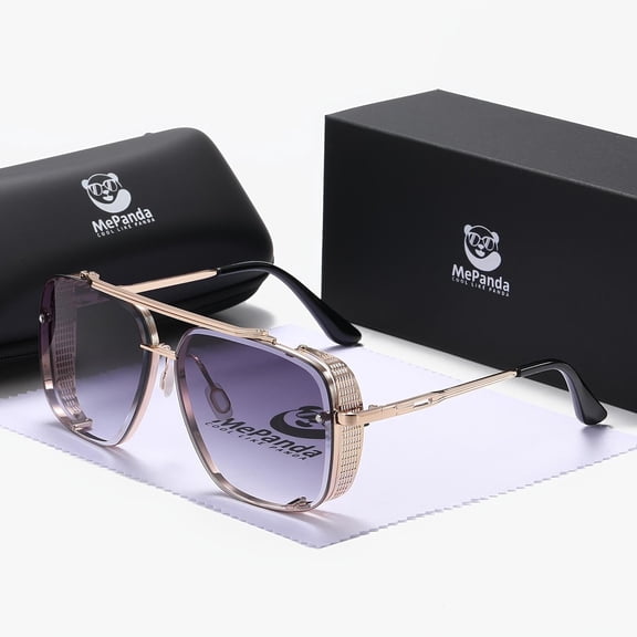 MePanda Unisex Well-fitting Square Double-beam Retro Trendy Sunglasses UV400