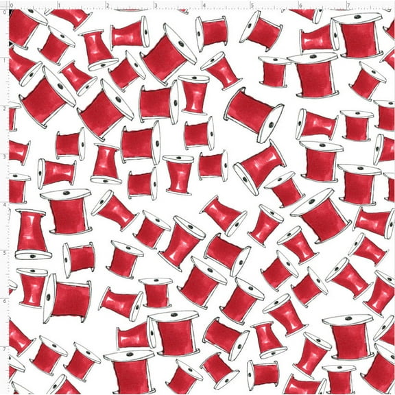 Red Thread White Fabric Yard
