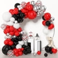 thumbnail image 1 of Kit de Guirnaldas de Globos Rojos, Negros y Blancos, Confeti Metálico Plateado, Globos para Cumpleaños, Bodas, Fiestas de Cine, 1 of 4