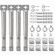 thumbnail image 1 of 4pcs Universal Adjustable Stainless Steel Bbq Gas Grill Replacement Straight Pipe Tube Barbecue Acc, 1 of 5