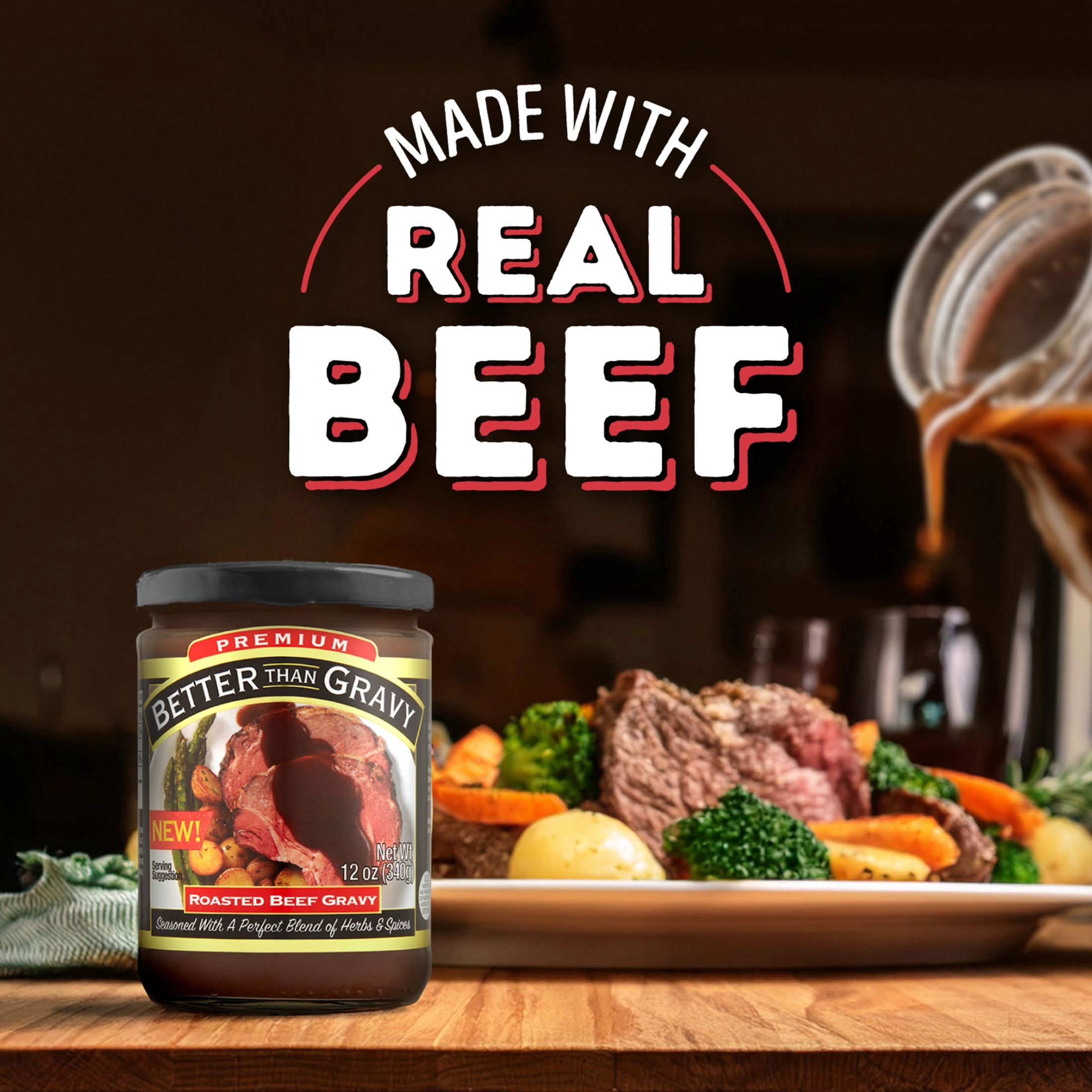 (12 pack) Better Than Gravy, Premium Roasted Beef Gravy, Shelf-Stable, 12 oz Jar