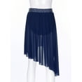thumbnail image 5 of Kaerm Women Rhinestone Lyrical Dance Skirt Split Irregular Hem Skirt Figure Ice Skating Dancewear Navy Blue XXL, 5 of 7