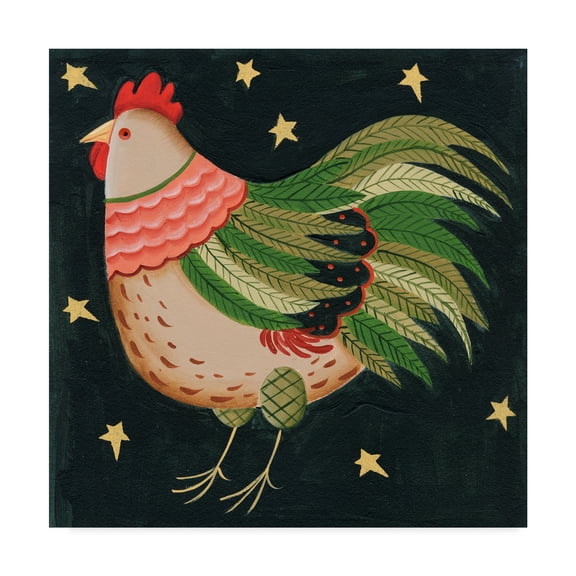 Trademark Fine Art 'Rooster Under Stars' Canvas Art by Beverly Johnston