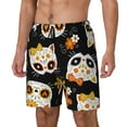 thumbnail image 2 of Balery Cat Skulls and Flowers Mens Swim Trunks Swim Shorts for Men Quick Dry Inseam Beach Shorts with Compression Liner Pocket-Medium, 2 of 9