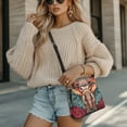 thumbnail image 4 of LedBack Boho Elephant Leather Crossbody Satchel Bags for Women Lady, Medium Size Hobo Bag Shoulder Handbag Sling Messenger Purse Cross Body Handbag for Party Travel, Red, 4 of 7