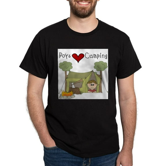 CafePress - Boys Love Camping T Shirt - Men's Classic Graphic Cotton T-Shirt