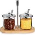 thumbnail image 1 of Tarro de vidrio para condimentos, caja de condimentos, sal y azúcar, especias, pimienta, condimento, juego de dos tarros, suministros de cocina, 1 of 5