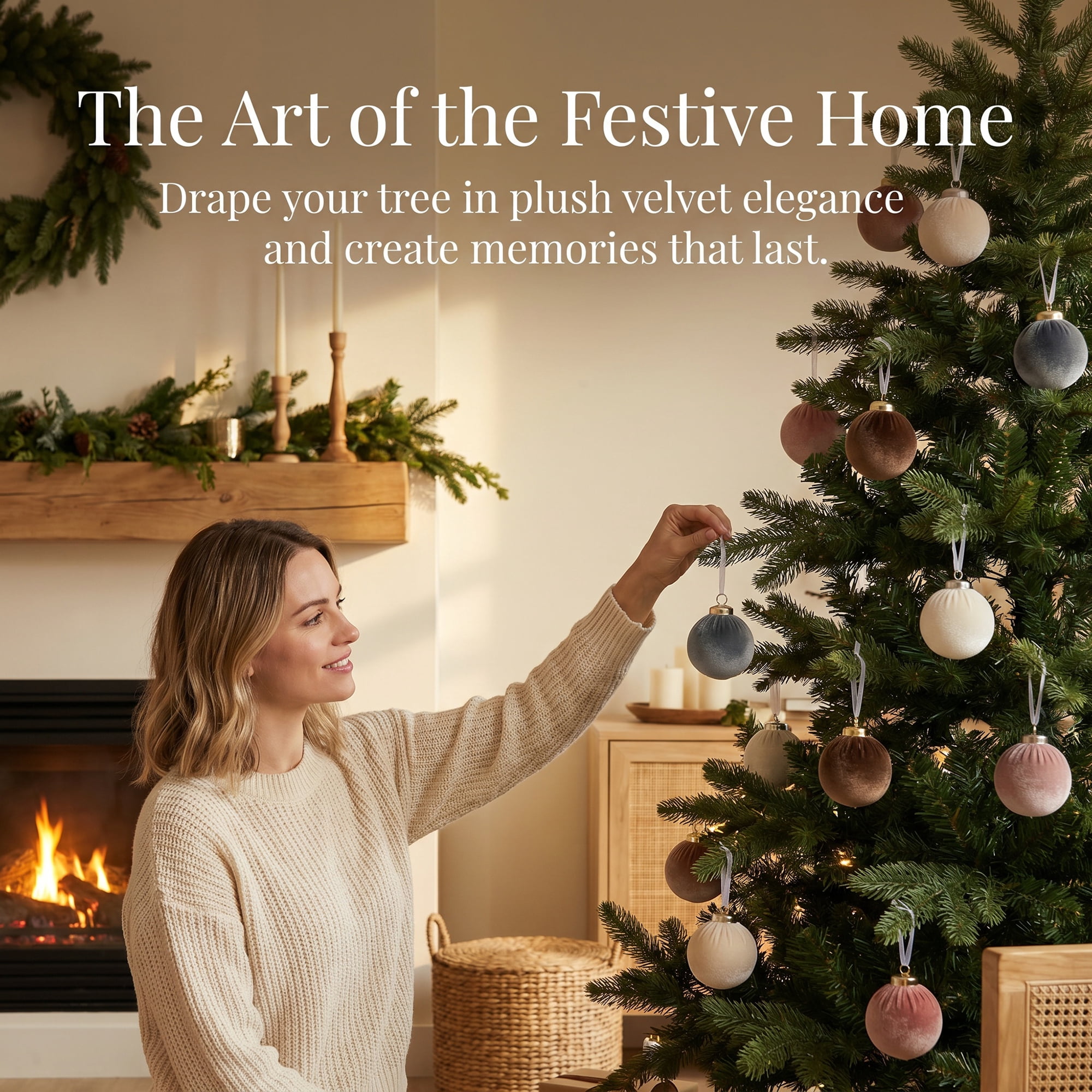 Unique Bargains Velvet Christmas 12 Pack Flocked Sphere Orbs Luxury Ornaments Style A 2.4"