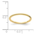 thumbnail image 4 of Real 14kt Yellow Gold Gold 1.2mm Milgrain Stackable Band Size: 4; for Adults and Teens; for Women and Men, 4 of 4