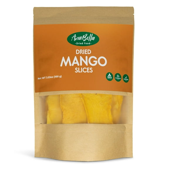 ANABELLA Dried Food Fruits Mango Slices 100% Natural Real Fruit |NO Sugar Added | Gluten Free | Healthy Snacking | Smoothies Cocktails & Drinks| Perfect Bite Size 3.53 oz
