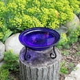 thumbnail image 5 of Achla Designs Hand Blown Crackle Glass Garden Birdbath with Stand, Cobalt, 5 of 6