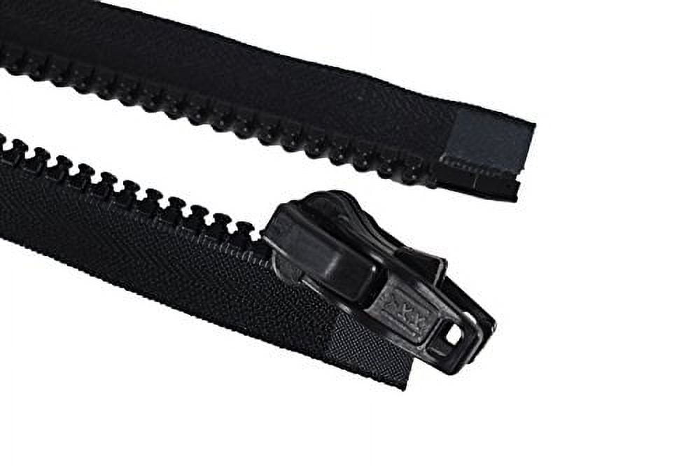 36" Vislon Zipper - YKK #10 Molded Extra-Heavy Separating - Plastic Pull - 580 Black (1 Zipper/Pack)